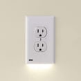 thumbnail image 1 of 2 Pack - GuideLight 2 for Outlets [New Version - LED Light Bar] - Night Light - Electrical Outlet Wall Plate With LED Night Lights - Automatic On/Off Sensor - (Duplex, White), 1 of 7