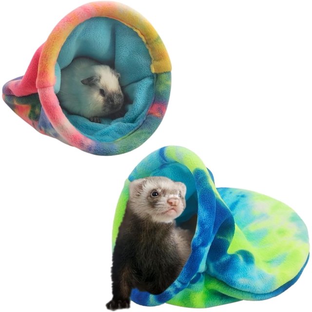 2 Pack Guinea Pig Snuggle Sack Soft Fleece Large Hideout Ferret Cozy