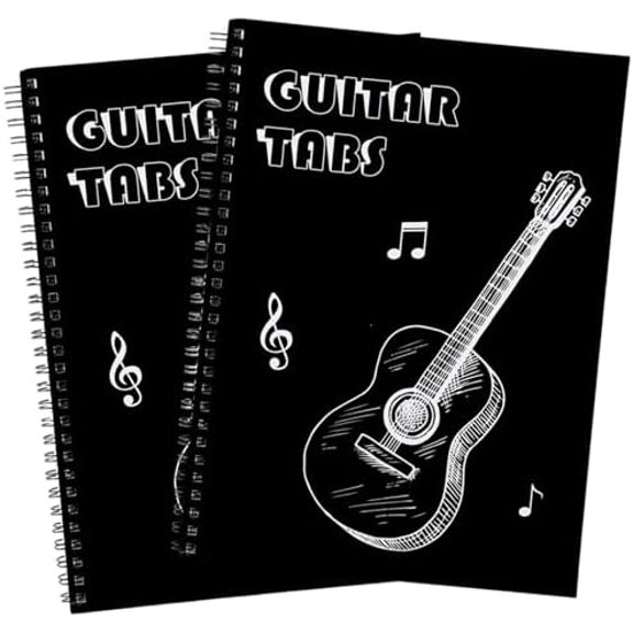 2 Pack Guitar Tab Notebook 6-String Blank Sheet Tablature Notebooks for Music Composition Songwriting for Instrument Lovers Musicians Students 7.5x10.23 Inches$$Office