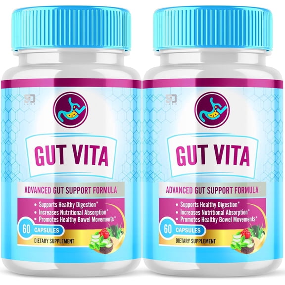 (2 Pack) Gut Vita Advanced Gut Support Formula Capsules Capsules for Gut Health Support, Gut Vita Healthy Digestion Supplement (120 Capsules)