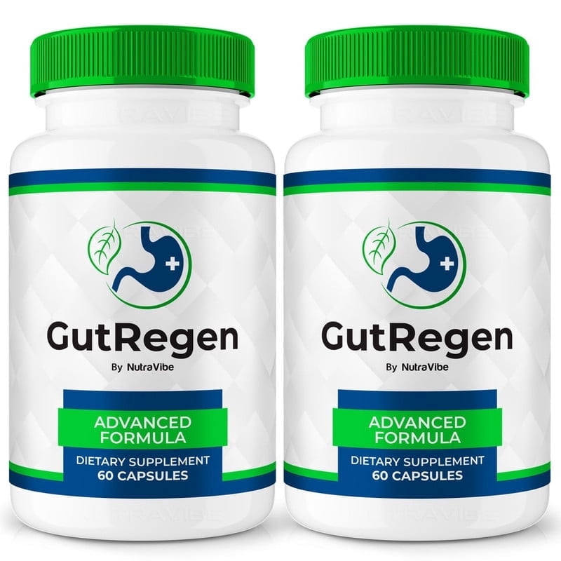 (2 Pack) GutRegen Capsules – Gentle Gut & Digestive Support Formula for Balance & Wellness | Easy-to-Take Capsules (120 Capsules)