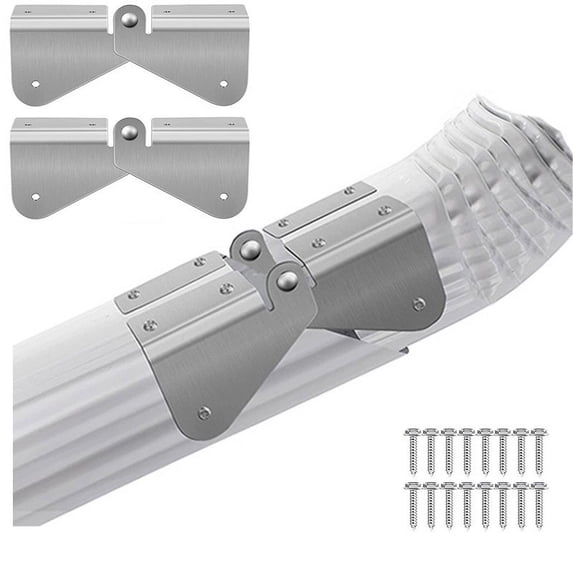 2 Pack Gutter Extension Flip-Up Hinges, Downspout Extension Hinges for Rectangular or Square Downspouts, Easy DIY Installation, Paintable, No Drilling Required