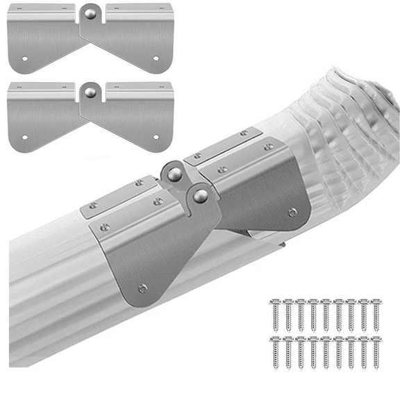 2 Pack Gutter Extension Flip-Up Hinges, Downspout Extension Hinges for Rectangular or Square Downspouts, Easy DIY Installation, Paintable, No Drilling Required
