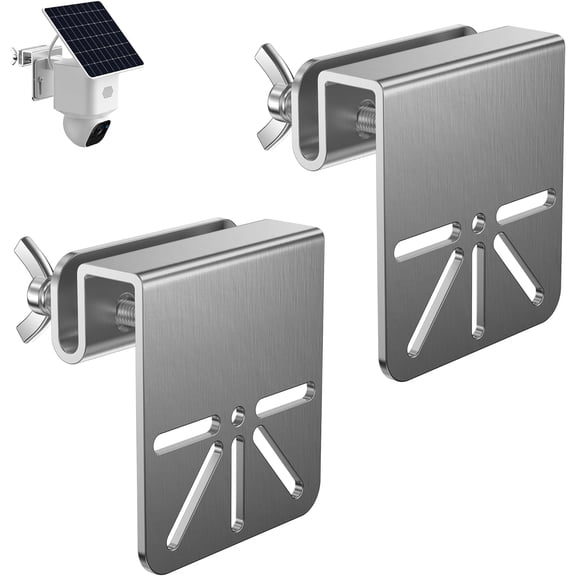 2 Pack Gutter Mount Bracket Compatible with Eufy Solocam S340/E30, No Drill Installation, Stainless Steel Gutter Mount for Security Camera, Security Camera Holder