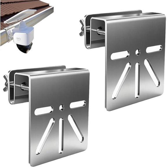 2 Pack Gutter Mount for Eufy Solocam S340/E30, Stainless Steel Security Camera Bracket (Silvery2)