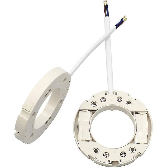 2 Pack Gx53 Base Lamp Holder Connector Surface Fitting Socket For Led Lfc Lamps With 10Cm Wire And Screws, White