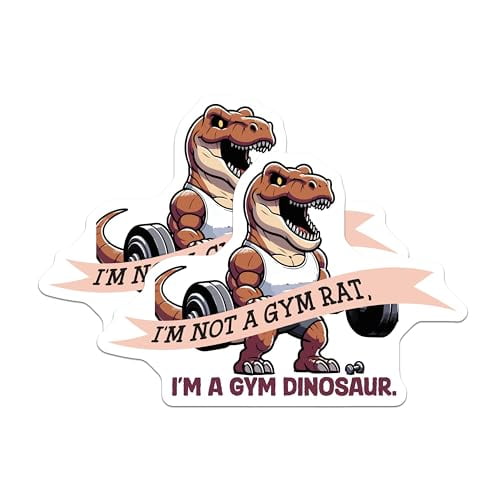 (2 Pack) Gym Dinosaur Magnets - Gym Decor - Funny Quote Magnets - Fitness Motivation - Gym Humor - Gym Lover - 5" On Longest Side - for Cars, Fridges, Toolboxes - Made in USA - MAG5959