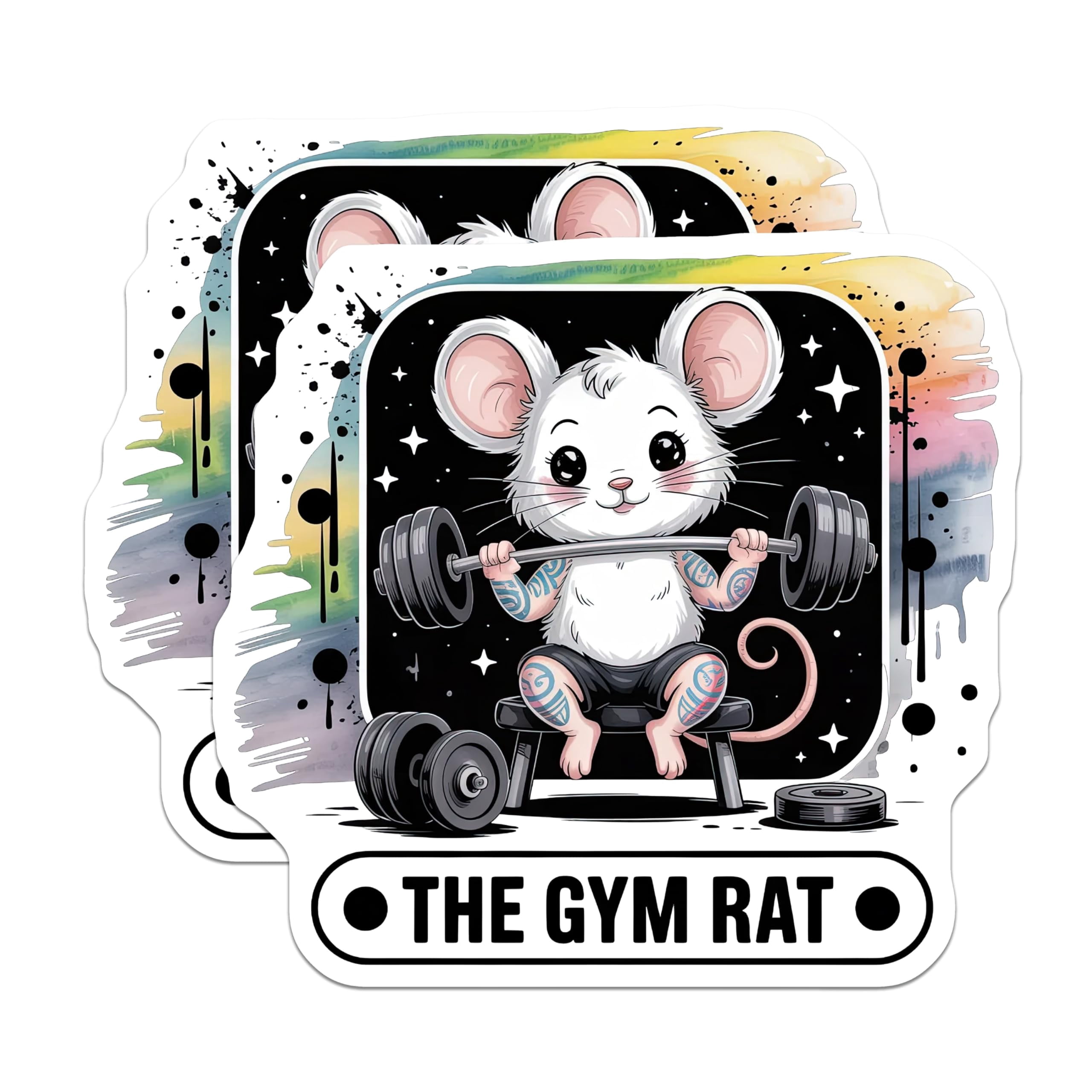 (2 Pack) Gym Rat Magnets - Cute Weightlifting Mouse - Funny Fitness ...
