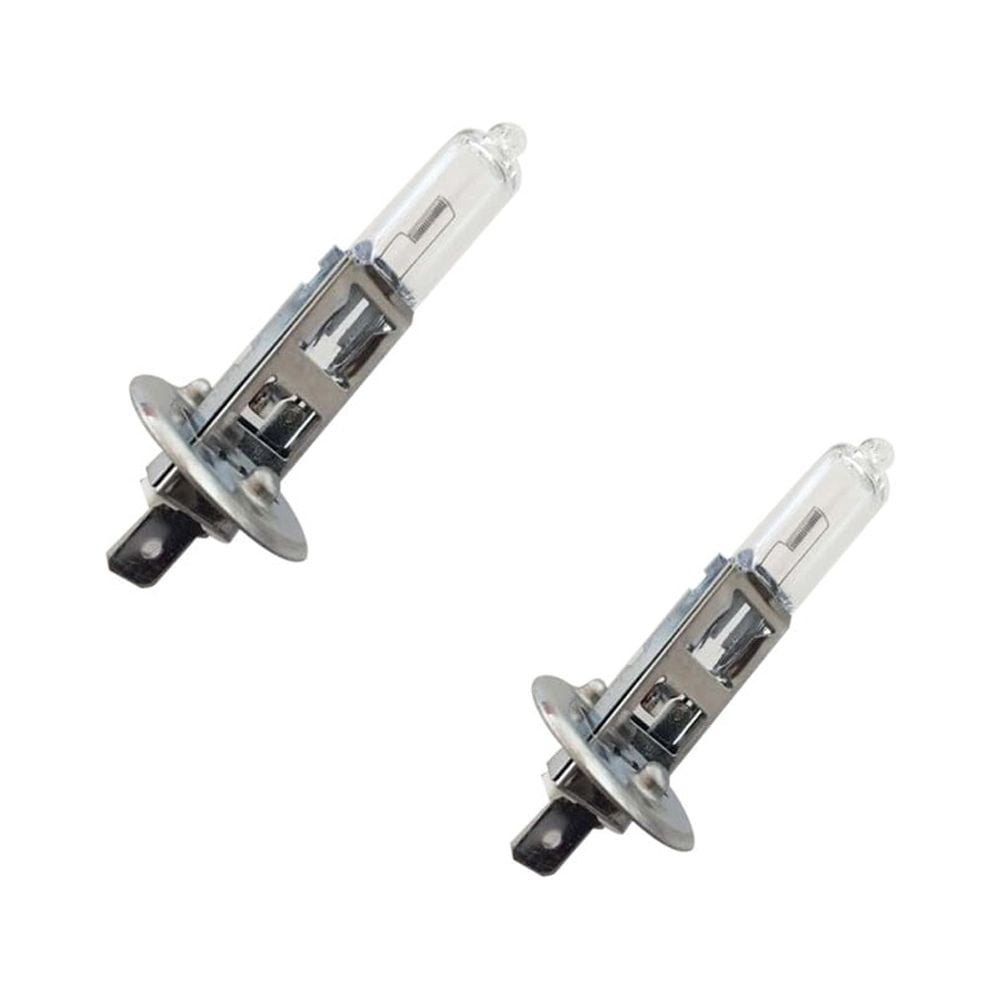 2-Pack H1 Halogen Headlight Bulbs 12V 55W 5000K White | 1600LM Bright Car Light Bulbs | Quartz Glass | EU/US Standard | 2-Piece Set