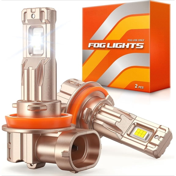 2-Pack H11/H16/H8 LED Fog Light Bulbs, 18000LM Ultra High Brightness, IP68 Sealed Waterproof, 80000 Hours Long Service Life, 1:1 Plug-and-Play Fit for Cars, Trucks and SUVs