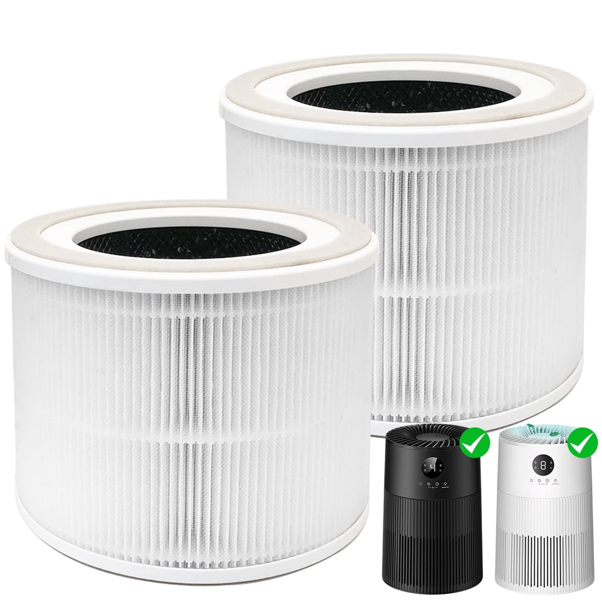 2 Pack H13 HEPA Replacement Filters | Compatible with Dreo Air Purifier DR-HAP004, 3-Layer High Efficiency Pollen & Fur Removal, Odor Filtration