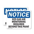 thumbnail image 1 of (2 Pack) H2S Gas Air Monitoring Required Beyond This Point OSHA Notice Sign 18 Inch X 12 Inch Indoor / Outdoor Rust-Free Aluminum Metal Signs for Workplace, Workshop, and Construction Site, 1 of 8