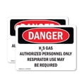 thumbnail image 1 of (2 Pack) H2S Gas Authorized Personnel Only OSHA Danger Sign 5 Inch X 3.5 Inch Vinyl Label Decal Sticker Weather Resistant, UV Protected for Workplace, Business, and Construction Site,, 1 of 7