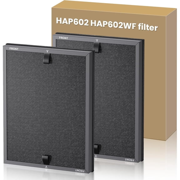 2 Pack HAP602 Replacement Filter Compatible with ECOSELF / HAP602WF Air Purifier 3-in-1 True HEPA High-Efficiency Activated Carbon for Home Large Room