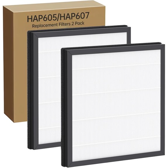 2 Pack HAP605 Air Purifier Replacement Filter - Compatible with XenonLab and FreAire HAP605/HAP607 Air Purifier | 3-in-1 Activated Carbon Filtration System | 6-Month Service Life