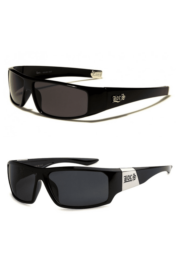 2 Pack HARDCORE LOCS Sunglasses | BLACK Old School OG Gangster Cholo Shades 1- 91035 + 1- 91058 FREE SHIPPING