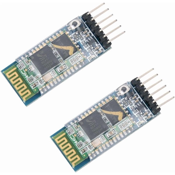 2 Pack HC-05 Bluetooth RF Transceiver Module, 6 Pin Master Slave Integrated Wireless Serial Port BT Communication Module for Arduino