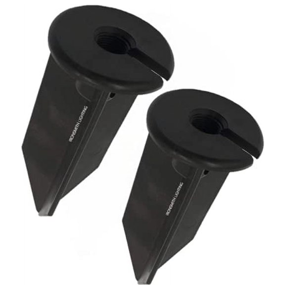 2 Pack HC Lighting 8-Inch In-Ground Stake 1/2" NPT Thread with Side Wire Way Large Head Spike