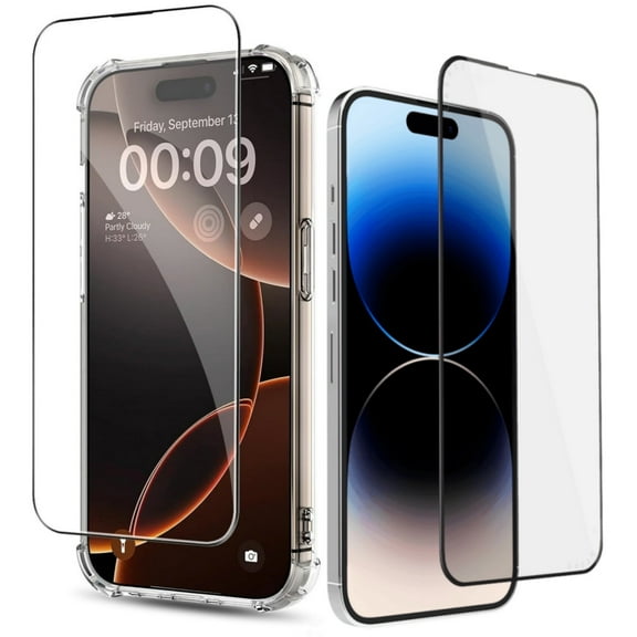 2 Pack HD Clarity Screen Protector for iPhone 13 [6.1 inch], Camera Lens Protector Tempered Glass Film [9H Hardness], Dynamic Island Compatible