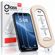 Charlore 2 Pack HD Clear Screen Protector for iPhone 16 Pro, 9H Scratch Resistant Tempered Glass, Easy Installation Frame, Case Friendly