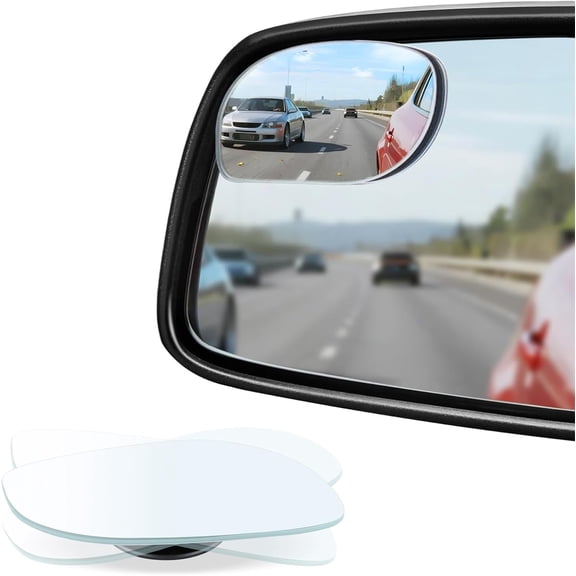 2 Pack HD Glass Frameless Convex Blind Spot Mirror Adjustable for Professional Daily Use