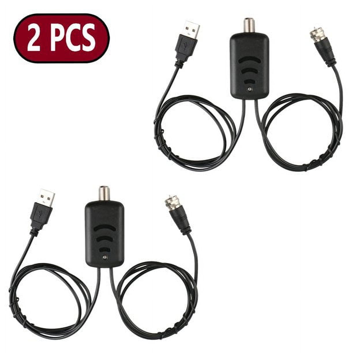 2 Pack HDTV Aerial Amplifier Signal Booster HDTV TV Antenna with USB Power Supply Kits, Indoor Digital Satellite Low Noise Signal Booster for Boost Any Passive Antennas