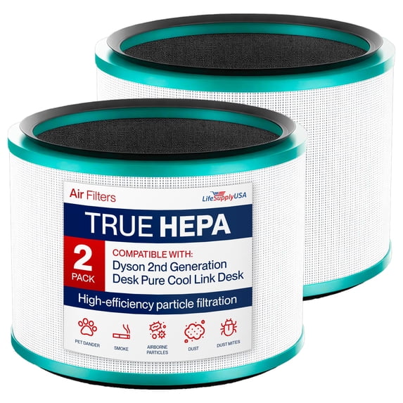 HP01 HP02 HEPA Filter Replacement Compatible with Dyson DP01 DP02 Desk Purifiers Part# 968125-03, Fit for Dyson Pure Hot Cool Link Air Purifier Filter by LifeSupplyUSA (2-Pack)
