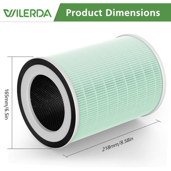 2 Pack HEPA KILO Pet Filter, Compatible with KILO, KILOPLUS, KILOPRO, MIRO, MIRO PRO and -Kilo, Kalo Air Purifier, 360 ° 4-Stage Filtration, Green