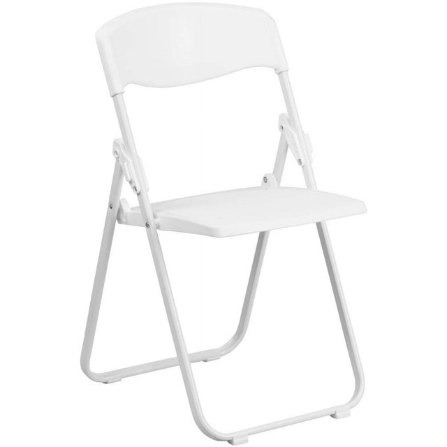 2 Pack HERCULES Series 500 Lb. Capacity Heavy Duty White Plastic Folding Chair With BuiltIn