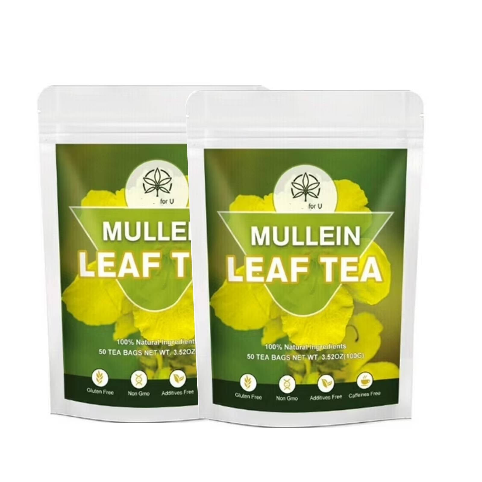 (2 Pack) HFU Mullein Leaf Tea Lung Detox Enhance Immunity,50 Tea Bags