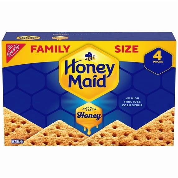 (2 Pack) HONEY MAID Graham Crackers, Lunch Snacks, Family Size, 19.2 oz