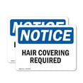 thumbnail image 1 of (2 Pack) Hair Covering Required OSHA Notice Sign 10 Inch X 7 Inch Vinyl Label Decal Sticker Weather Resistant, UV Protected for Workplace, Business, and Construction Site, Made in the, 1 of 7