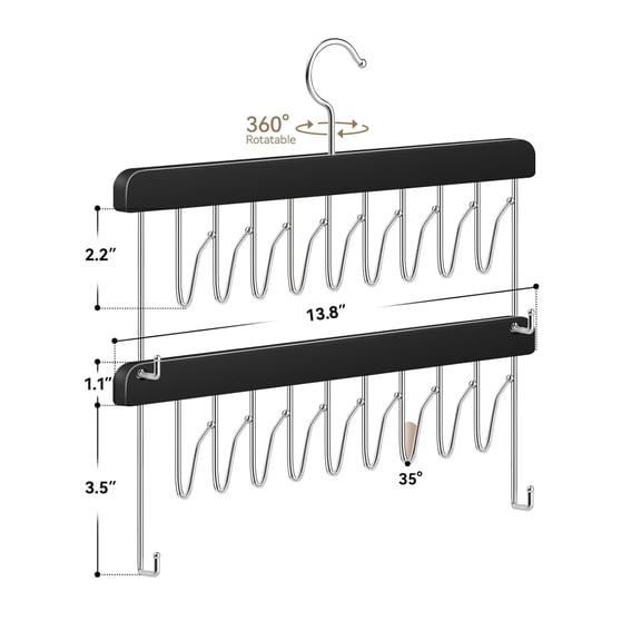 2 Pack Hair Extension Holder & Hanger Braiding Rack Stackable Hair Extension Storage Rack for Styling, Rotatable Wig Organizer Stand for Wigs, Hairpieces, Clip/Tape Ins and Accessories