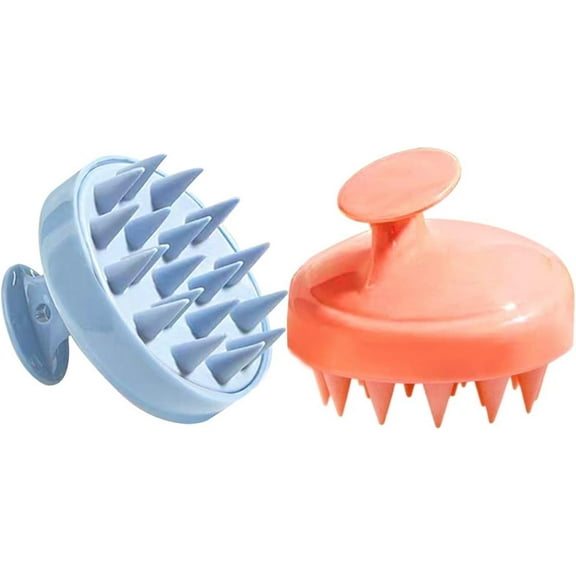 2 Pack Hair Scalp Massager Shampoo Brush, Hair Growth Head Massager Scalp Soft Silicone for Scalp Exfoliator Massager Care Stress Release Prevents Hair Loss(Pink and Blue)