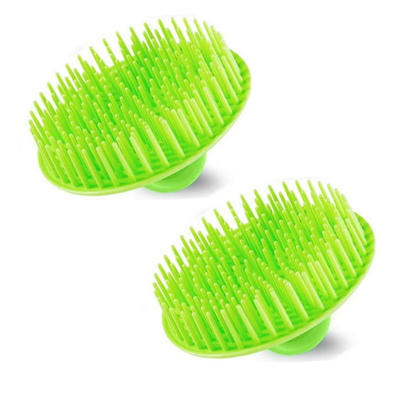 2 Pack Hair Scalp Massager Shampoo Brush Shower Head Scrubber Cleanser Massage Comb for Hair Growth Ease Dandruff Removal and Head Relaxation for Women and Men or Pets (Green)