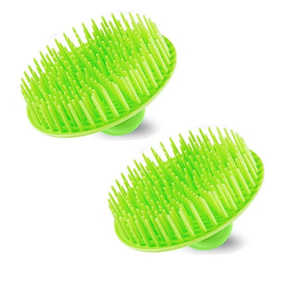 2 Pack Hair Scalp Massager Shampoo Brush Shower Head Scrubber Cleanser Massage Comb for Hair Growth Ease Dandruff Removal and Head Relaxation for Women and Men or Pets (Green)