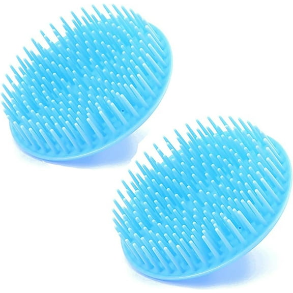 2 Pack Hair Scalp Massager Shampoo Brush Shower Head Scrubber Cleanser Massage Comb for Hair Growth Ease Dandruff Removal and Head Relaxation (Blue)