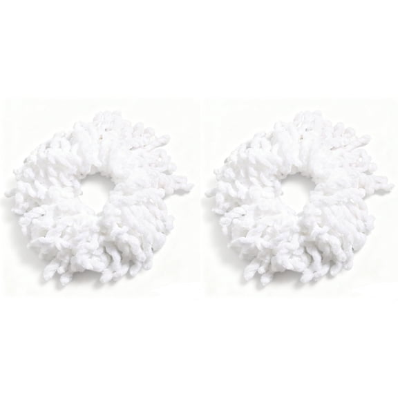 2 Pack Hair Scrunchie Headwear Tie Ring Plain Big Hairbands for Women(White)