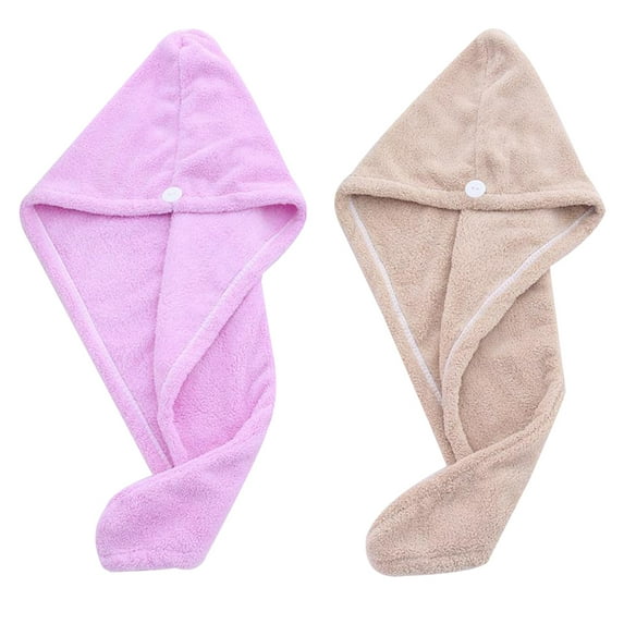 2 Pack Hair Towel Wrap , Quick Dry Soft Microfiber Hair Drying Towel Bathing Hair Cap