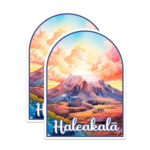 (2 Pack) Haleakala National Park Bumper Magnet - US National Park - Choose from 63 Parks - 5" On Longest Side - Decal for Car Bumper, Laptop, Water Bottle, Wall, and Window - MAG1523
