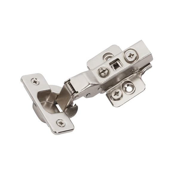2 Pack Half Overlay Soft-Closing Euro Concealed Hinge for Frameless Cabinet, 105-degree Opening Angle with 3-Way adjustability