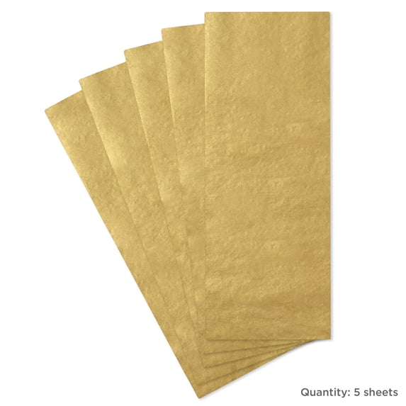 ( 2 Pack ) Hallmark Tissue Paper (Gold), 5 sheets