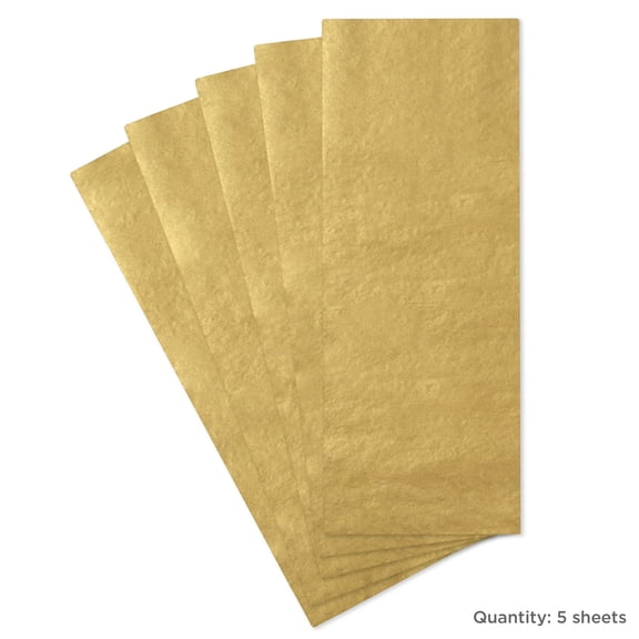 ( 2 Pack ) Hallmark Tissue Paper (Gold), 5 sheets