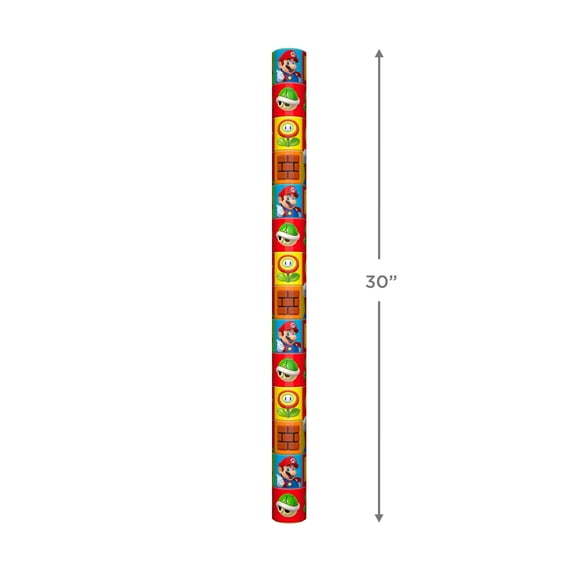 ( 2 Pack ) Hallmark Wrapping Paper, 22.5 sq. ft. (Nintendo Mario Brothers)