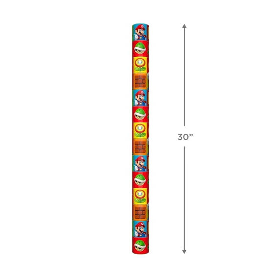 ( 2 Pack ) Hallmark Wrapping Paper, 22.5 sq. ft. (Nintendo Mario Brothers)