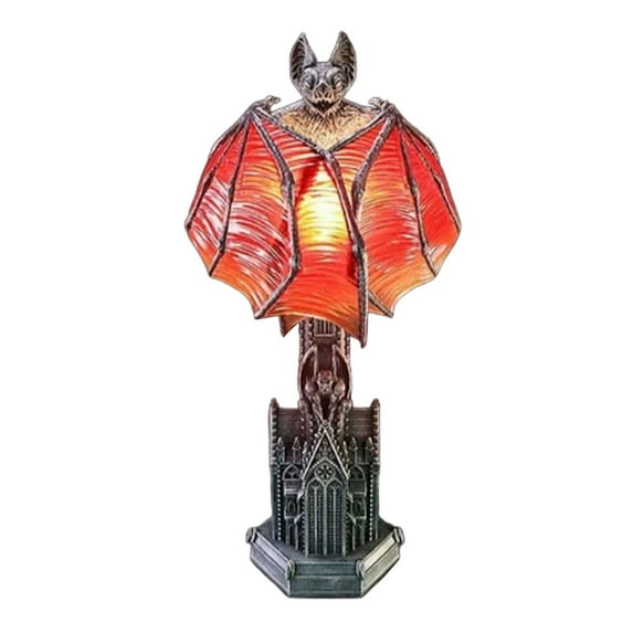 (2 Pack) Halloween Bat Light LED Night Lamp Gothic Desktop Ornament Party Decoration for Indoor Festive Unique Home Accessory