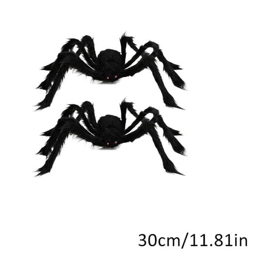 2 Pack Halloween Black Spider Decorations,Realistic Halloween Spider Props,Bendable Legs Fake Spiders with Red Eyes,Halloween Decorative Toys,Halloween Home Party Decoration