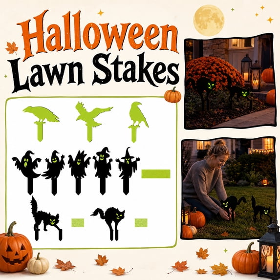 2 Pack Halloween Ghost Decor 5 X 3 Inch Glow in The Dark Halloween Decorations Outdoor Halloween Yard Decor for Lawn Porch Haunted House Party