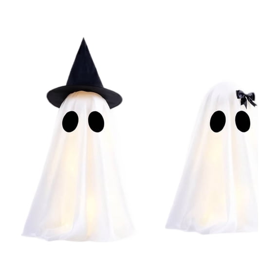 2 Pack, Halloween Ghost Decorations Cute Ghost Decor Spooky Indoor Outdoor Halloween Decorations Whimsical Halloween Figurines for Home Mantel Party Display, No Light