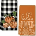 thumbnail image 1 of 2 Pack Halloween Pumpkin Green Printed Microfiber Towel, Soft Absorbent Kitchen Hand Towel Decorative Dish Towel for Fall Home Bathroom, Halloween Holiday Cleaning Supplies, 1 of 4